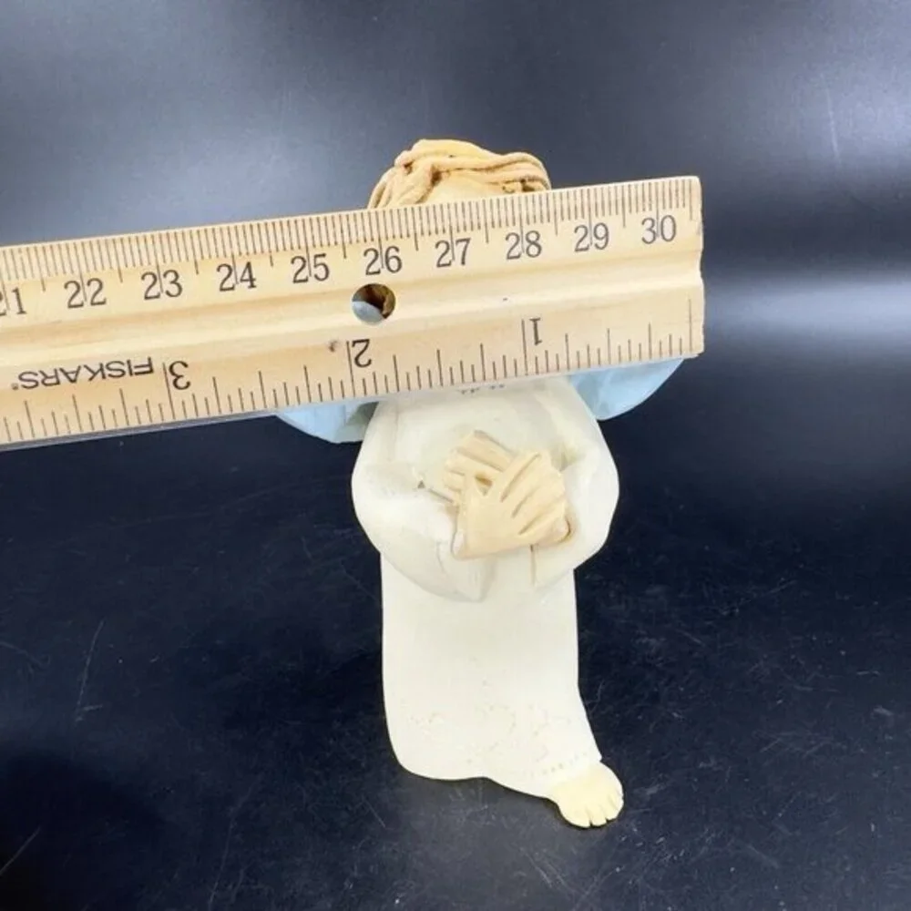 Vintage Thayer Whimsical Figurine‎ Angel With Blue Wings No Eyes Cannon Falls